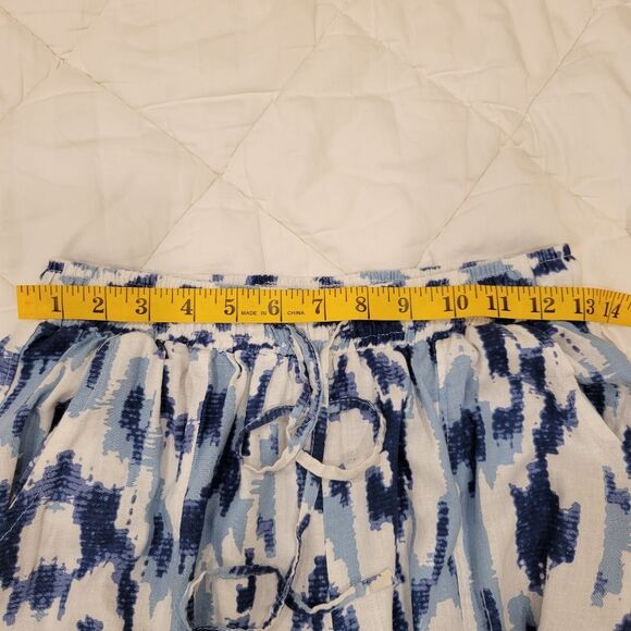 Christian Siriano Ikat Cargo Drawstring Cargo Jogger Pants Blue & White Cotton M - Picture 8 of 8